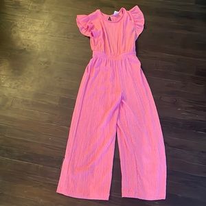 ZARA hot pink jumpsuit kids with opening in the back